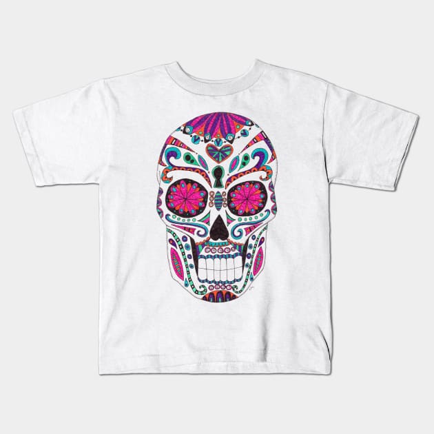 Sugar Skull Kids T-Shirt by LauraKatMax